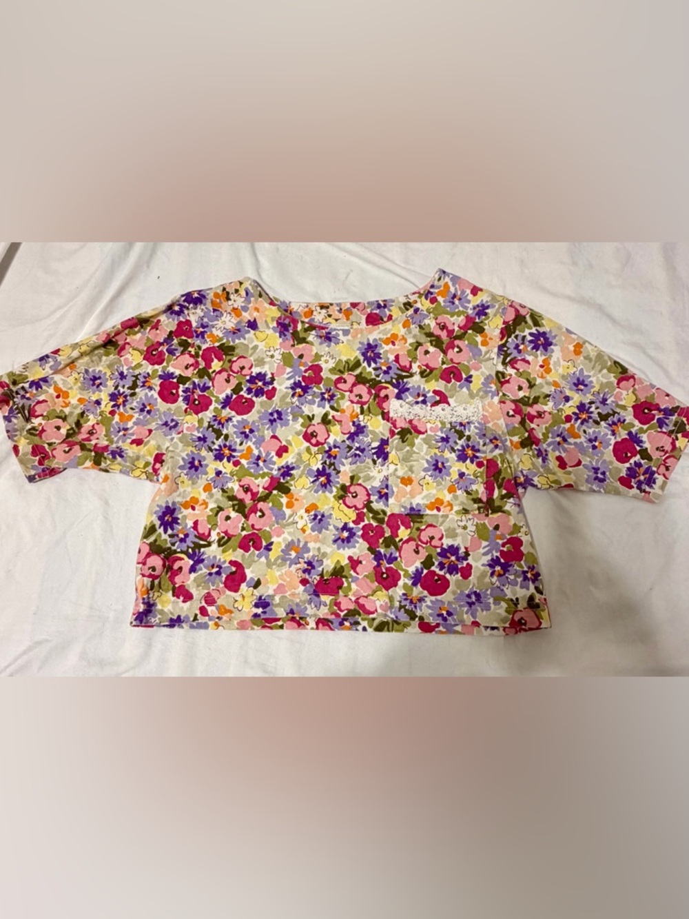 Floral Print Vintage Crop Top